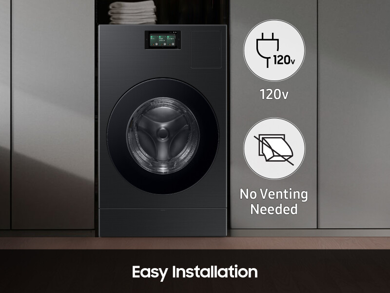 Bespoke AI All-in-One Ventless Combo AI Home 7" LCD Display AI OptiWash™ and Dry 5.3 cu.ft. WD53DBA900HBA1