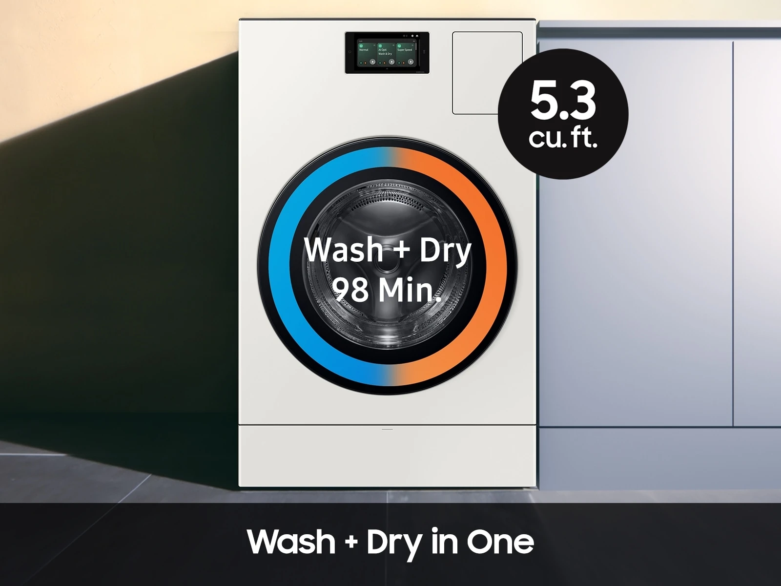 Bespoke AI All-in-One Ventless Combo AI Home 7" LCD Display AI OptiWash™ and Dry 5.3 cu. ft. WD53DBA900HYA1
