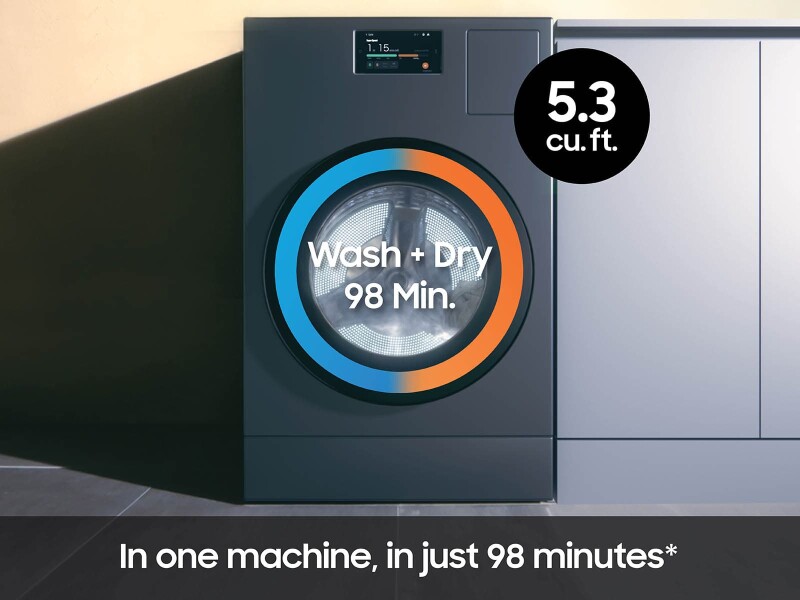Bespoke AI All-in-One Ventless Combo AI Home 7" LCD Display AI OptiWash™ and Dry 5.3 cu. ft. WD53DBA900HZA1