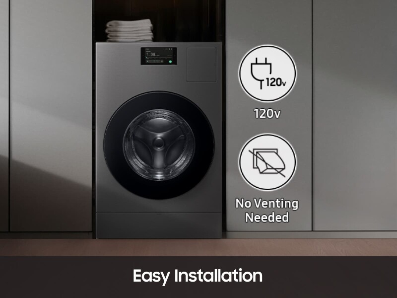 Bespoke AI All-in-One Ventless Combo AI Home 7" LCD Display AI OptiWash™ and Dry 5.3 cu. ft. WD53DBA900HZA1
