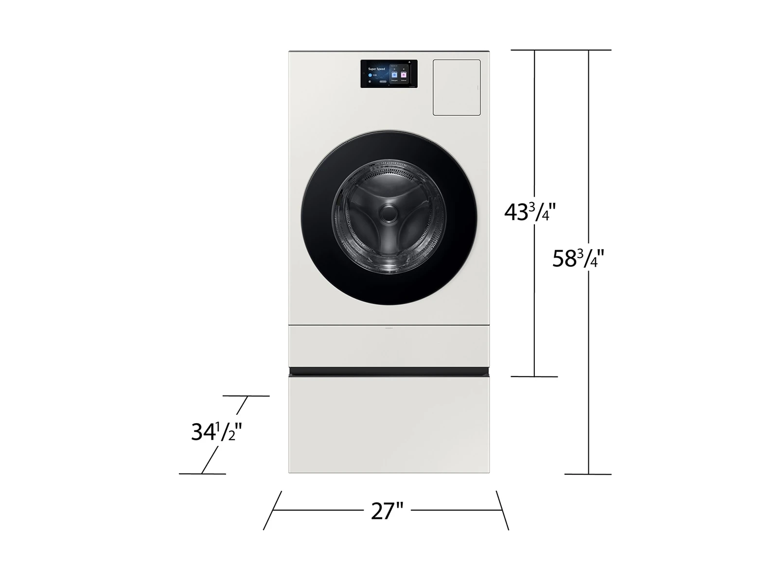 Bespoke AI All-in-One Vented Combo AI Home 7" LCD Display AI OptiWash™ & Dry 5.3 cu.ft. WD90F53AVYUS