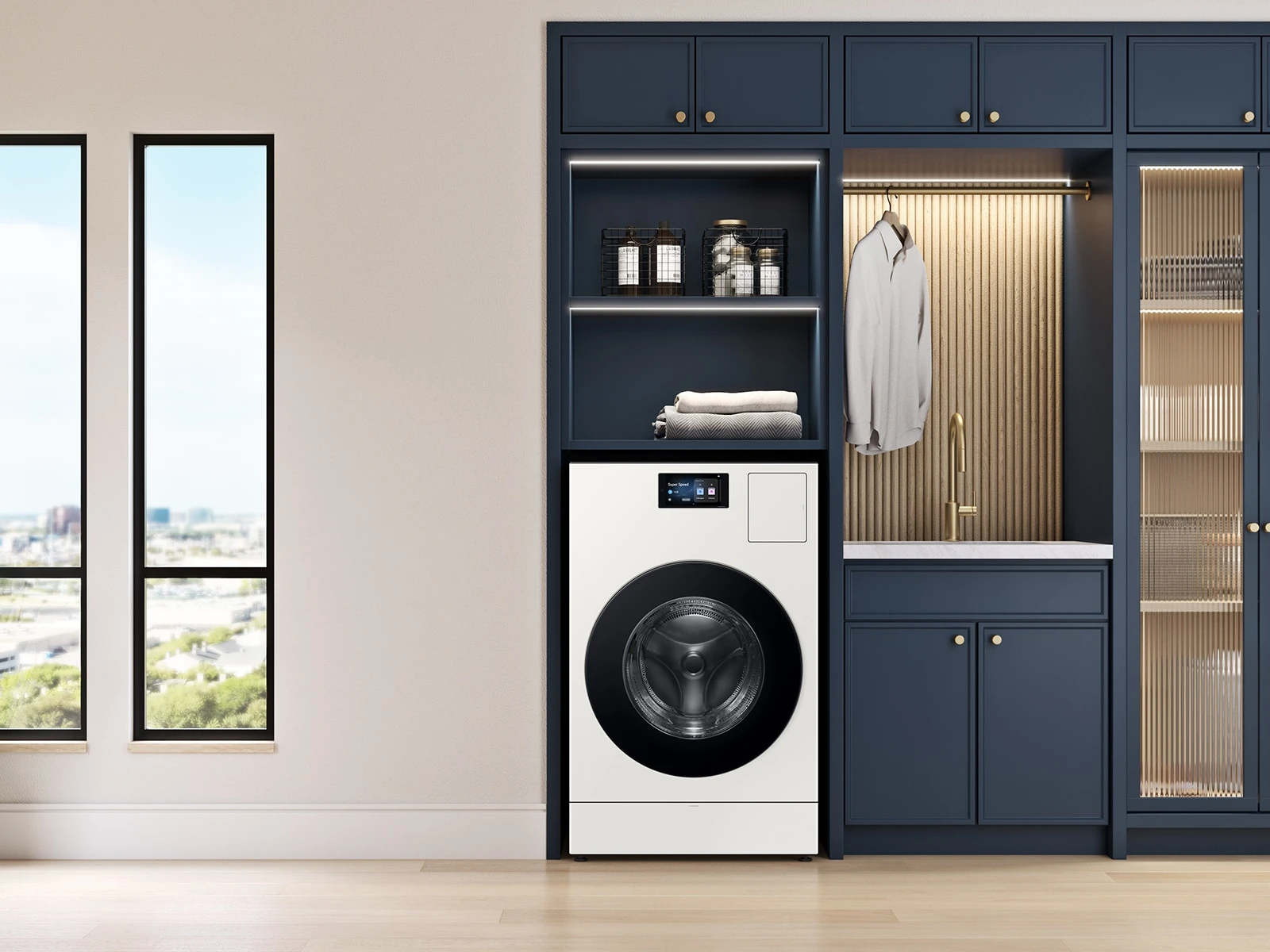 Bespoke AI All-in-One Vented Combo AI Home 7" LCD Display AI OptiWash™ & Dry 5.3 cu.ft. WD90F53AVYUS