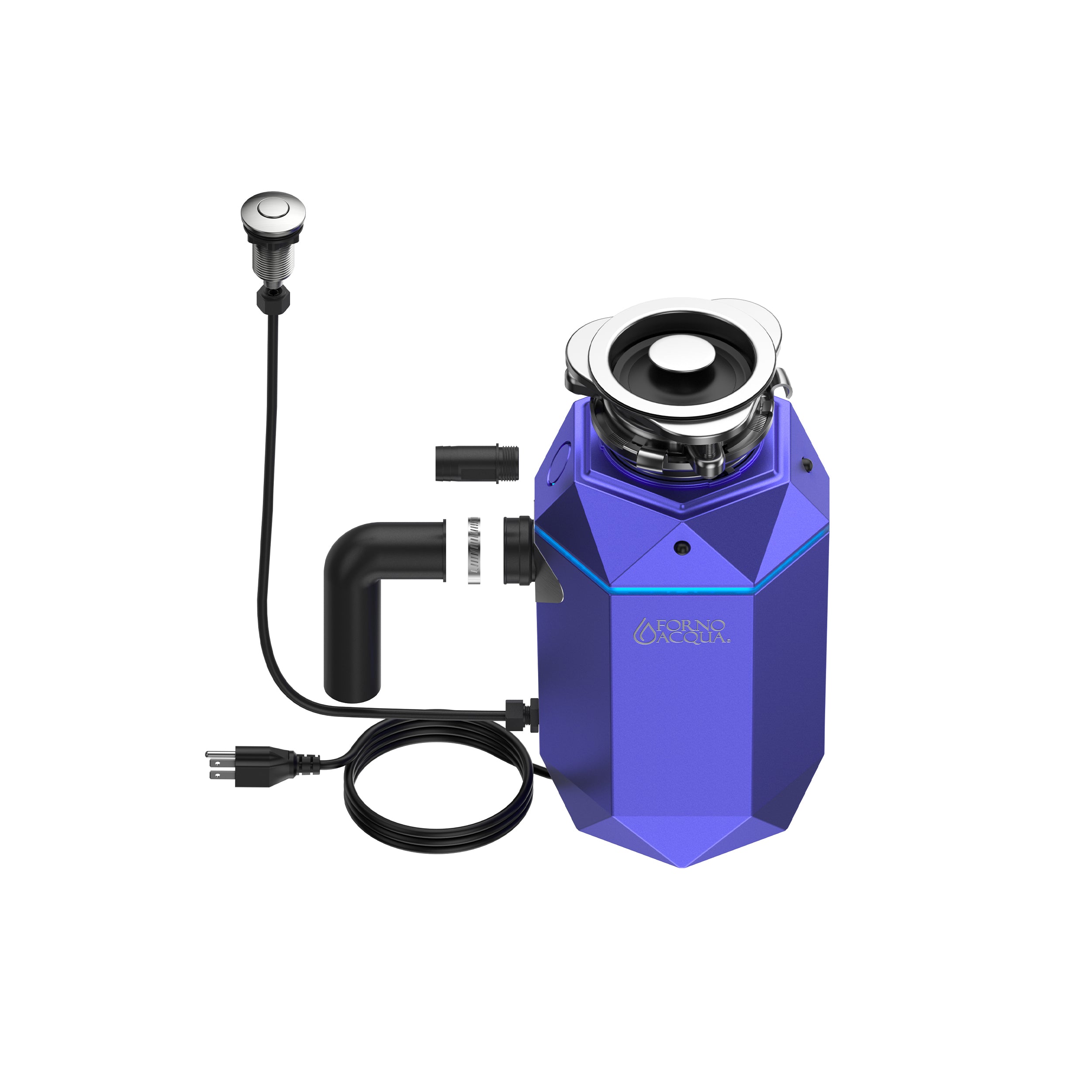ACQUA BrightDIAMOND 3/4HP Super Quiet Garbage Disposal Corded with Motion Sensor Cabinet Light & Pre-Wired Air Switch WDD075TA1AM