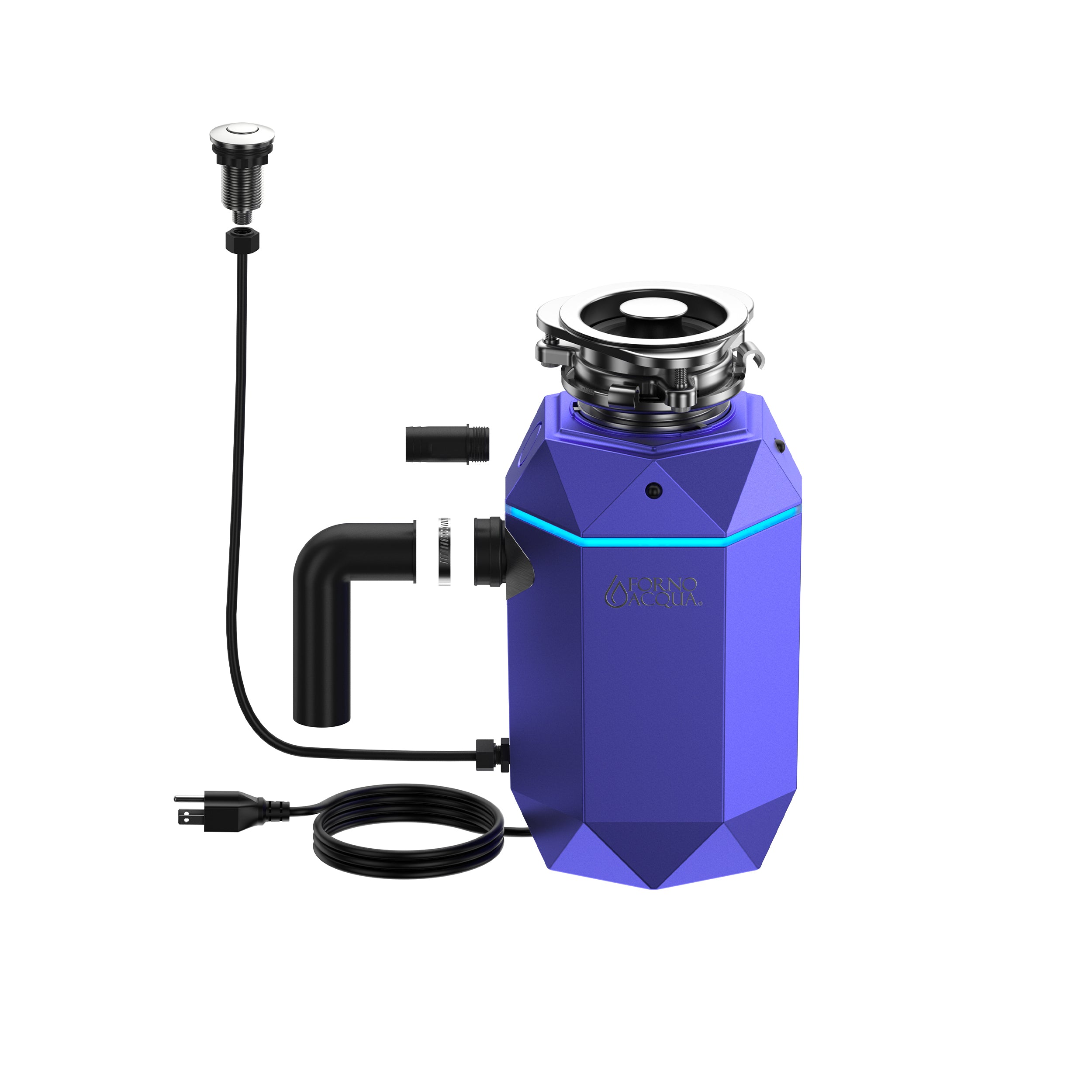 ACQUA BrightDIAMOND 3/4HP Super Quiet Garbage Disposal Corded with Motion Sensor Cabinet Light & Pre-Wired Air Switch WDD075TA1AM
