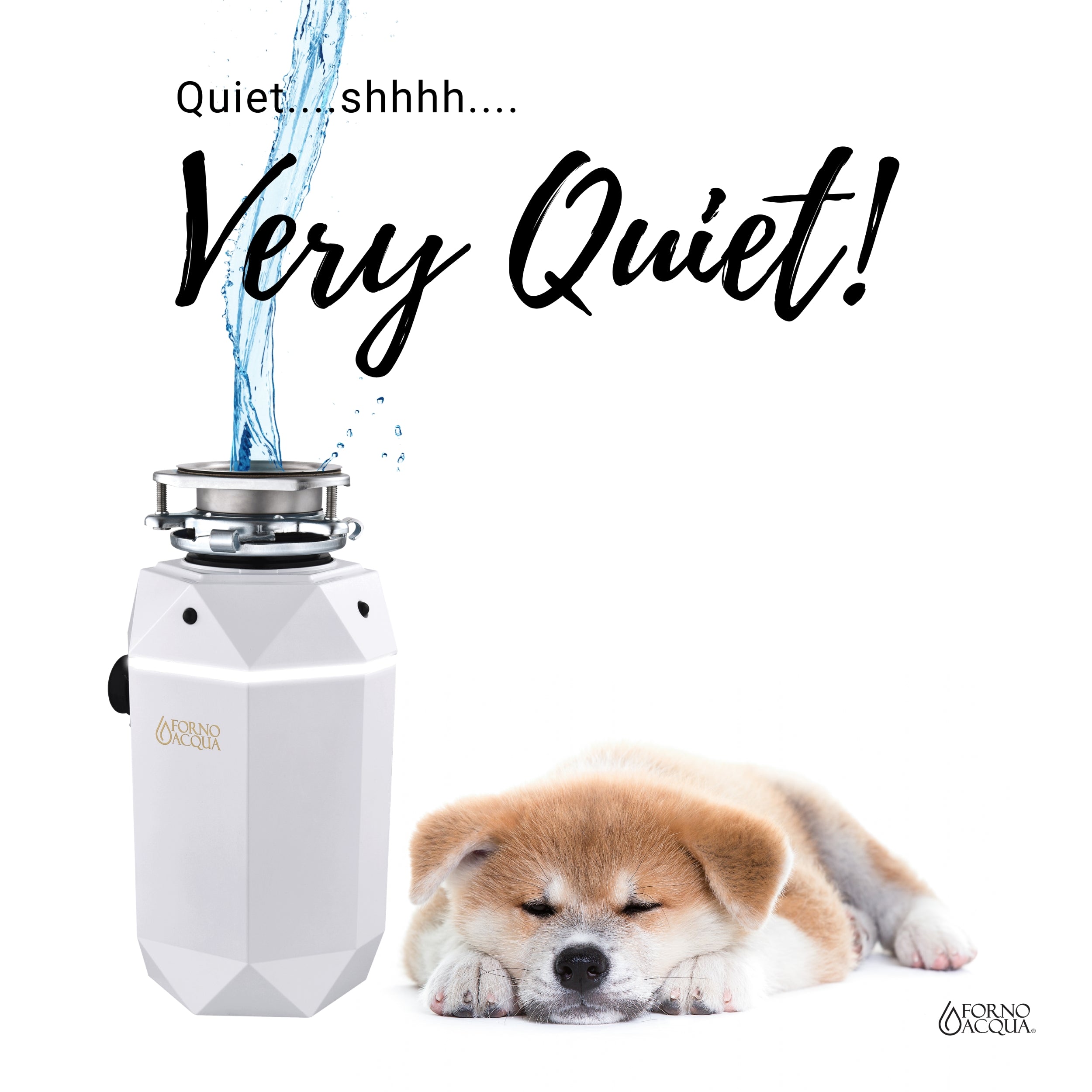 ACQUA BrightDIAMOND 3/4HP Super Quiet Garbage Disposal Corded with Motion Sensor Cabinet Light & Pre-Wired Air Switch WDD075TA2MS