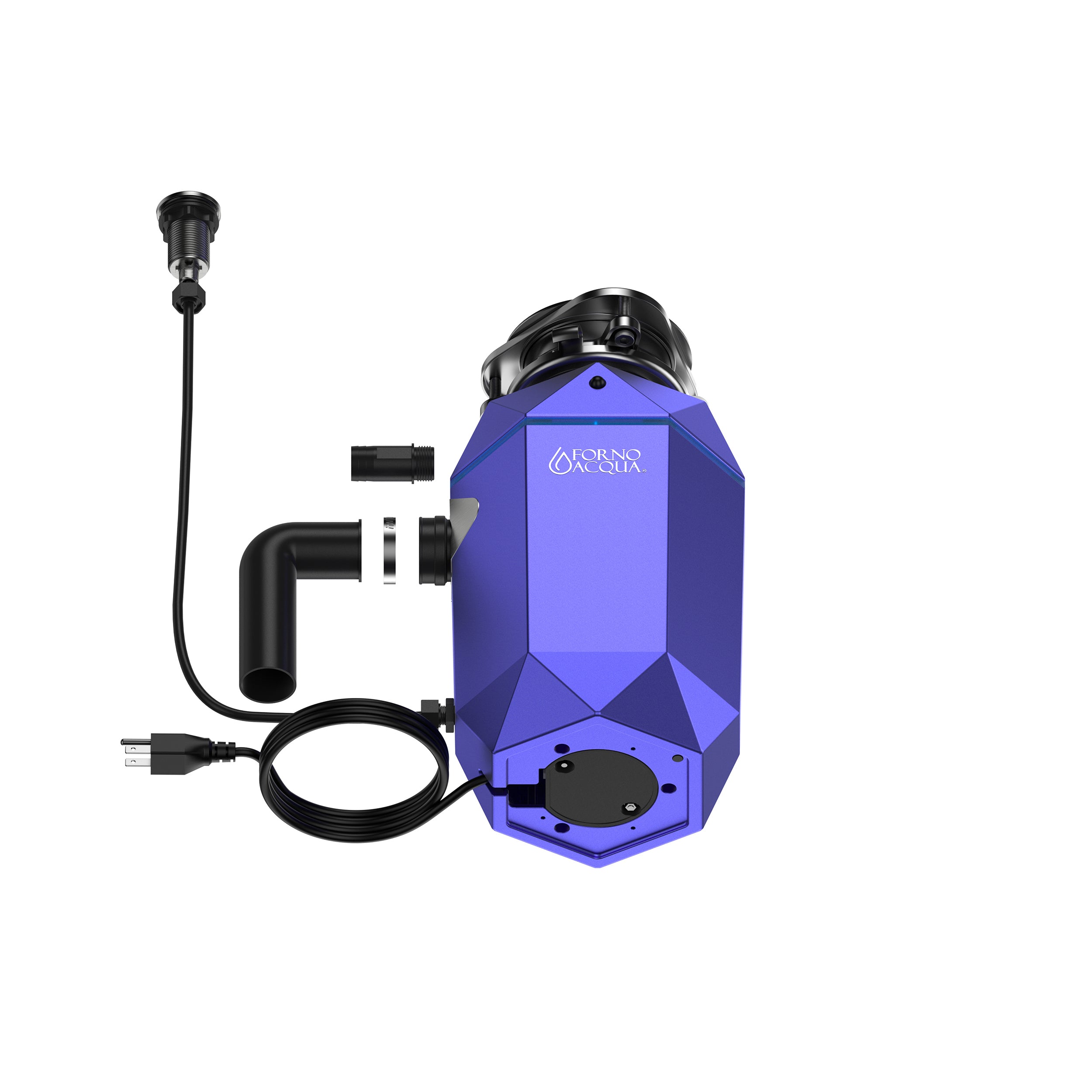 ACQUA BrightDIAMOND 1HP Super Quiet Garbage Disposal Corded with Motion Sensor Cabinet Light & Pre-Wired Air Switch WDD100TA1AM