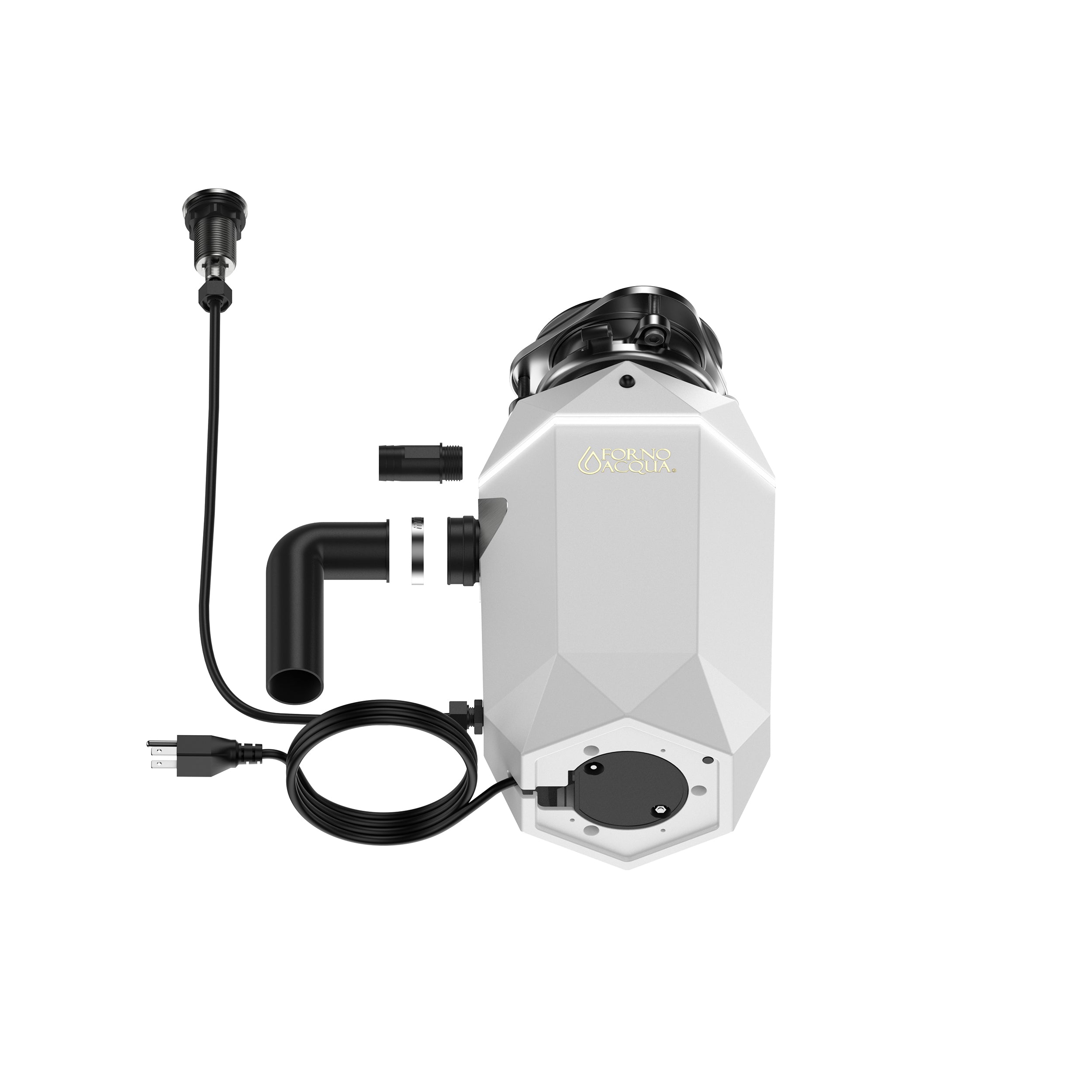 ACQUA BrightDIAMOND 1HP Super Quiet Garbage Disposal Corded with Motion Sensor Cabinet Light & Pre-Wired Air Switch WDD100TA2MS