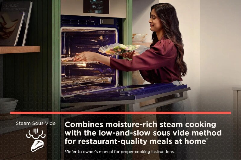9.4 cu. ft. Smart InstaView® Electric Double Built-In Wall Oven with Air Fry & Steam Sous Vide view 3