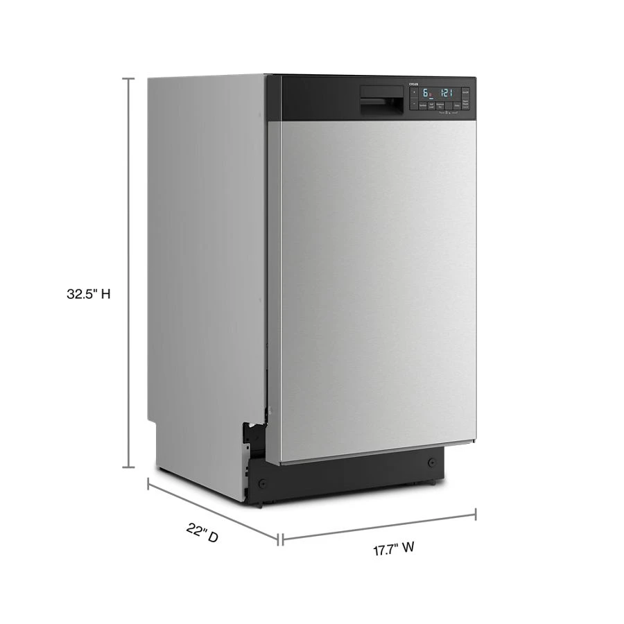 18" Stainless Steel Dishwasher with Half Load Cycle and Triple Spray Arms - 48 dBA WDFS5118SS