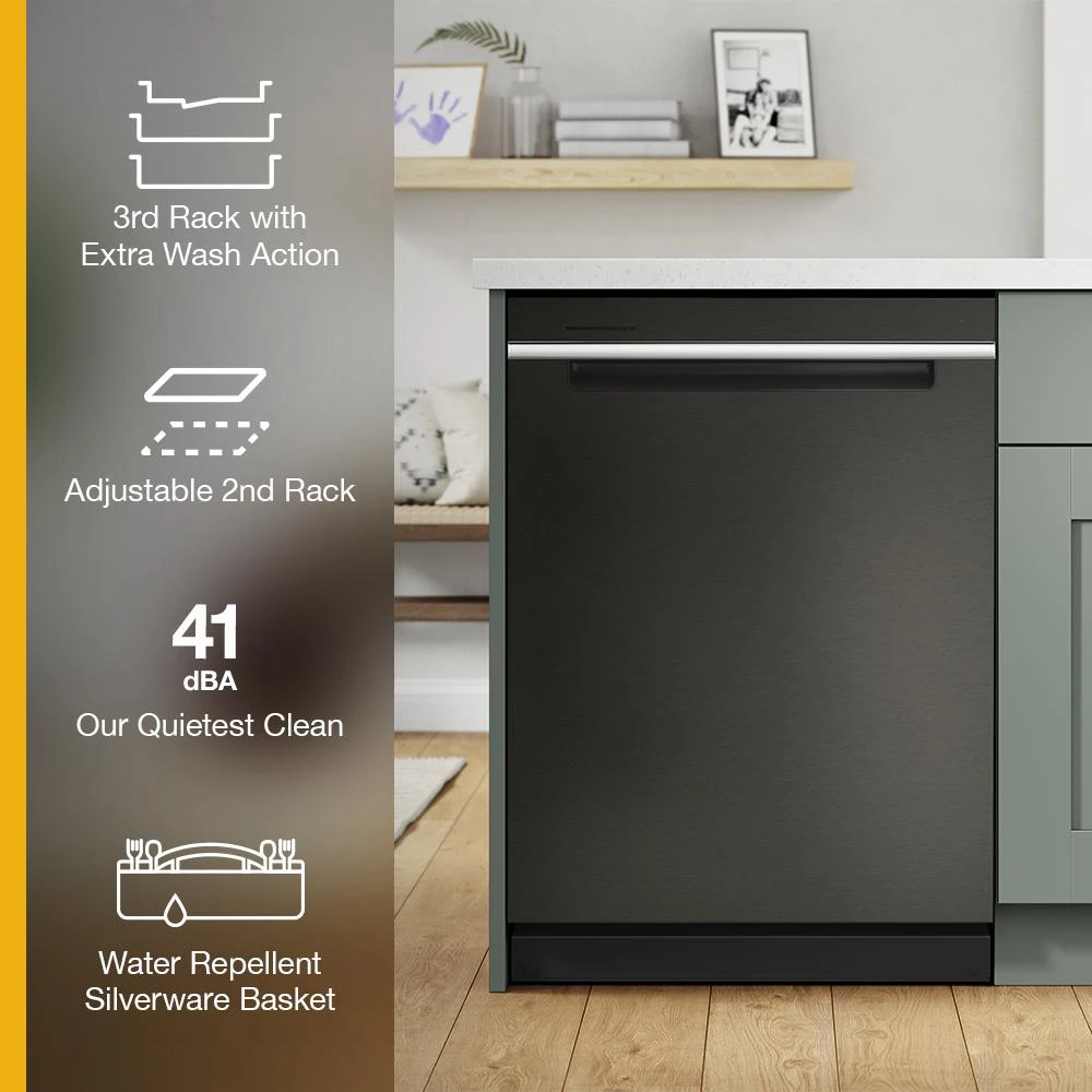 Eco Series Quiet Dishwasher with a washing 3rd Rack & Water Repellent Silverware Basket view 14