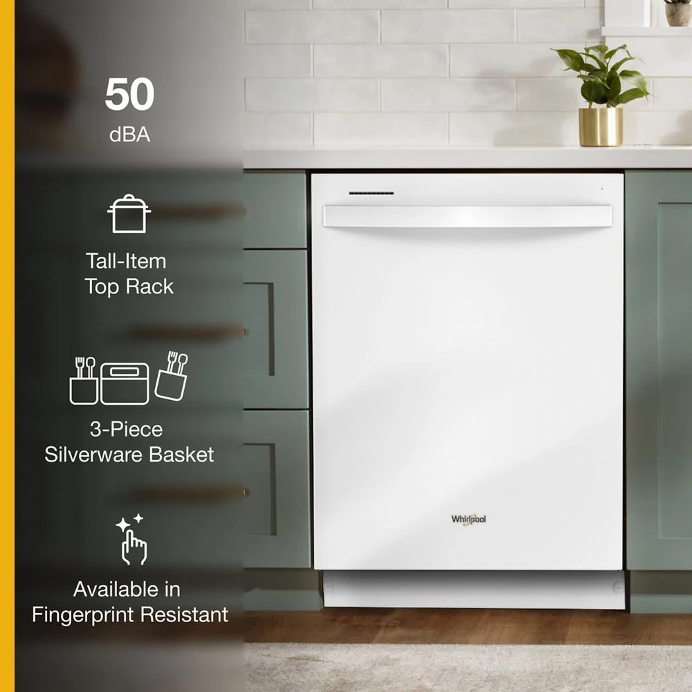 24” Stainless Steel Dishwasher with AI Intelligent Wash and Tall Top Rack WDT740SALW