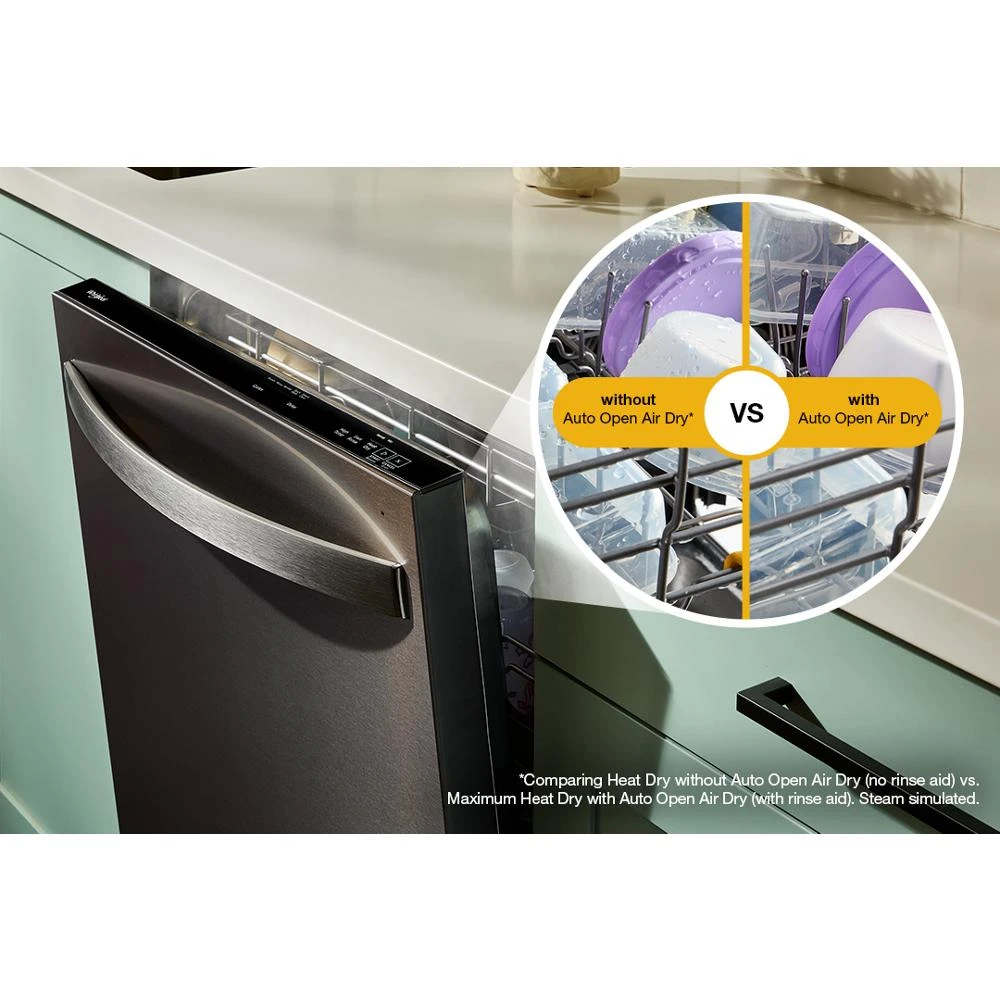24-Inch Top Control Dishwasher with Total Coverage Wash and Auto Open Air Dry in Fingerprint Resistant Stainless Steel view 3