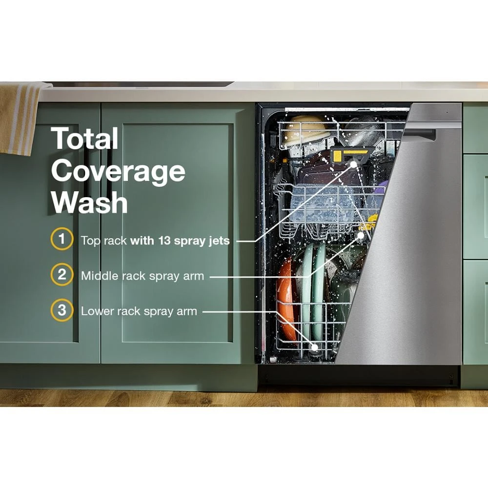 24-Inch Top Control Dishwasher with Total Coverage Wash and Auto Open Air Dry in Fingerprint Resistant Stainless Steel view 14
