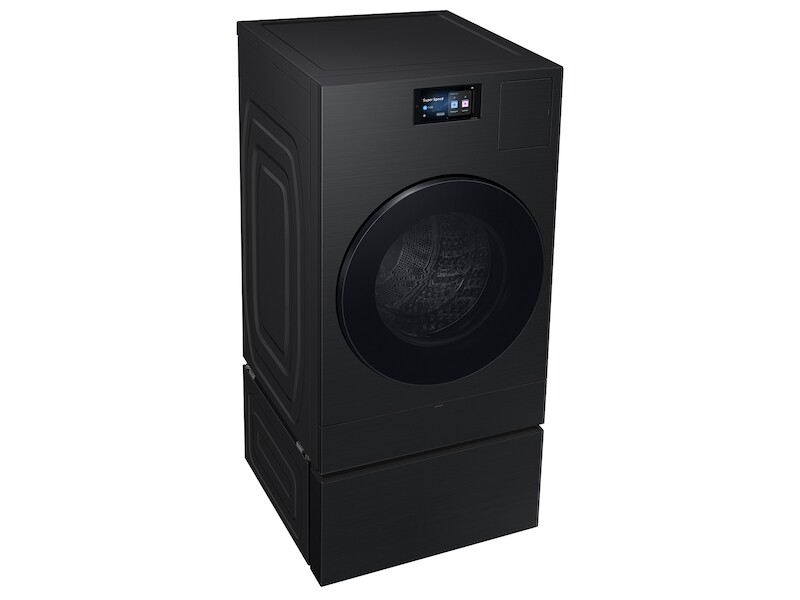 Bespoke AI Laundry Combo Pedestal with Storage Drawer in Brushed Black view 6