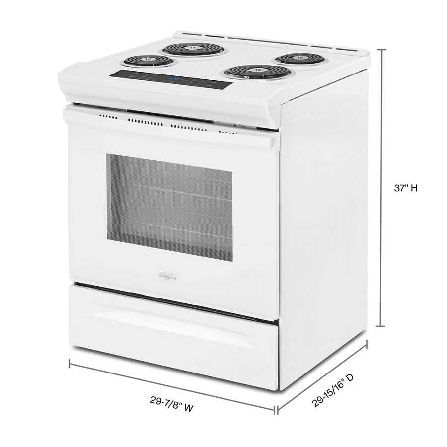 4.8 cu. ft. Guided Electric Front Control Coil Range WEC310S0FW, product image 7 of 7