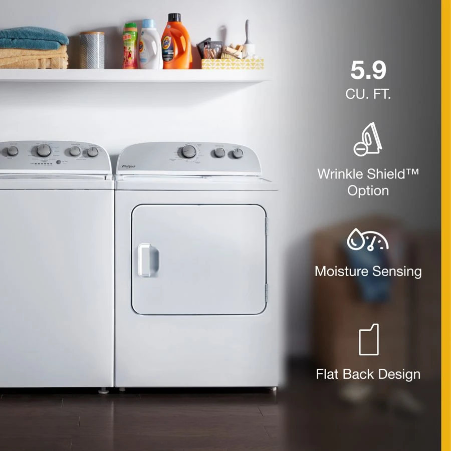 5.9 cu.ft Top Load Electric Dryer with AutoDry™ Drying System WED4985EW, product image 3 of 8