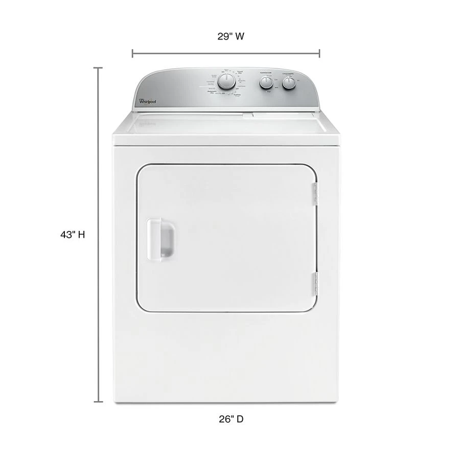 5.9 cu.ft Top Load Electric Dryer with AutoDry™ Drying System WED4985EW, product image 8 of 8