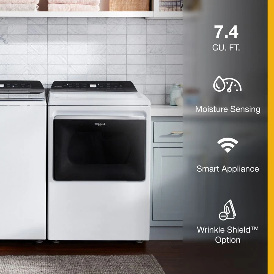 7.4 Cu. Ft. Smart Top Load Electric Dryer WED6120HW