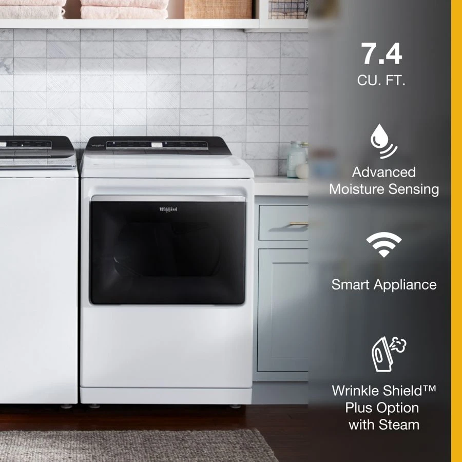7.4 cu. ft. Smart Top Load Electric Dryer WED7120HW, product image 4 of 12