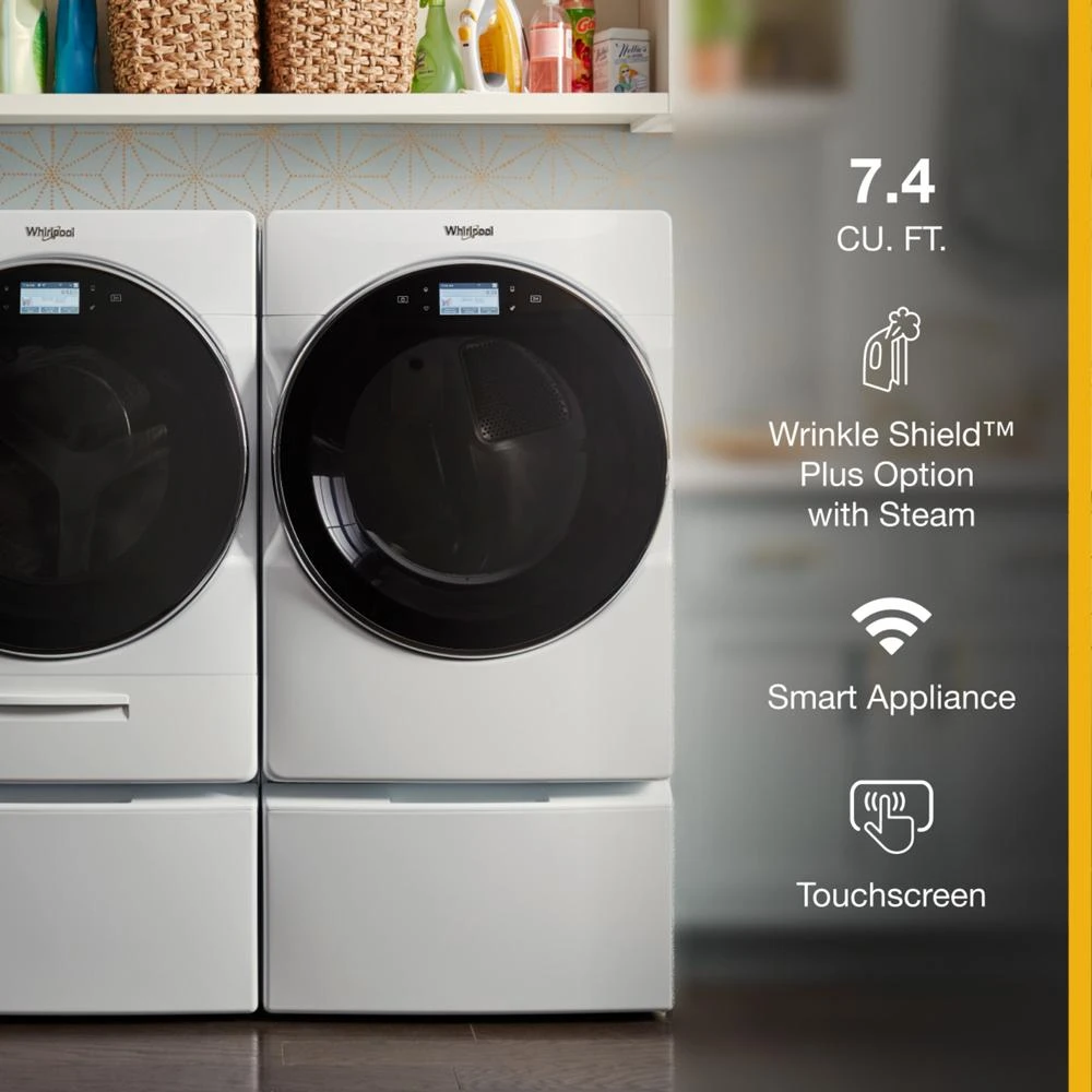 7.4 cu. ft. Smart Front Load Electric Dryer WED9620HW, product image 29 of 44