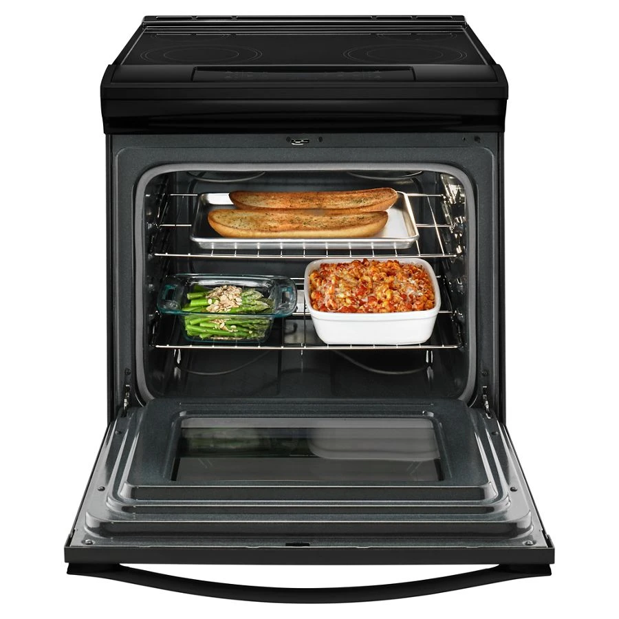 4.8 Cu. Ft. Guided Electric Front Control Range With The Easy-wipe Ceramic Glass Cooktop WEE510S0FB, product image 3 of 9