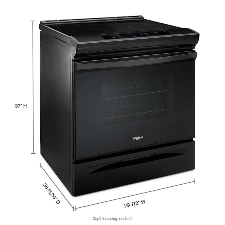 4.8 Cu. Ft. Guided Electric Front Control Range With The Easy-wipe Ceramic Glass Cooktop WEE510S0FB, product image 9 of 9