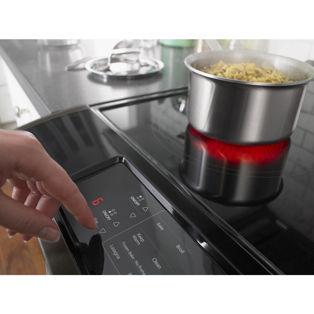 4.8 cu. ft. Guided Electric Front Control Range With The Easy-Wipe Ceramic Glass Cooktop WEE510S0FV, product image 3 of 9