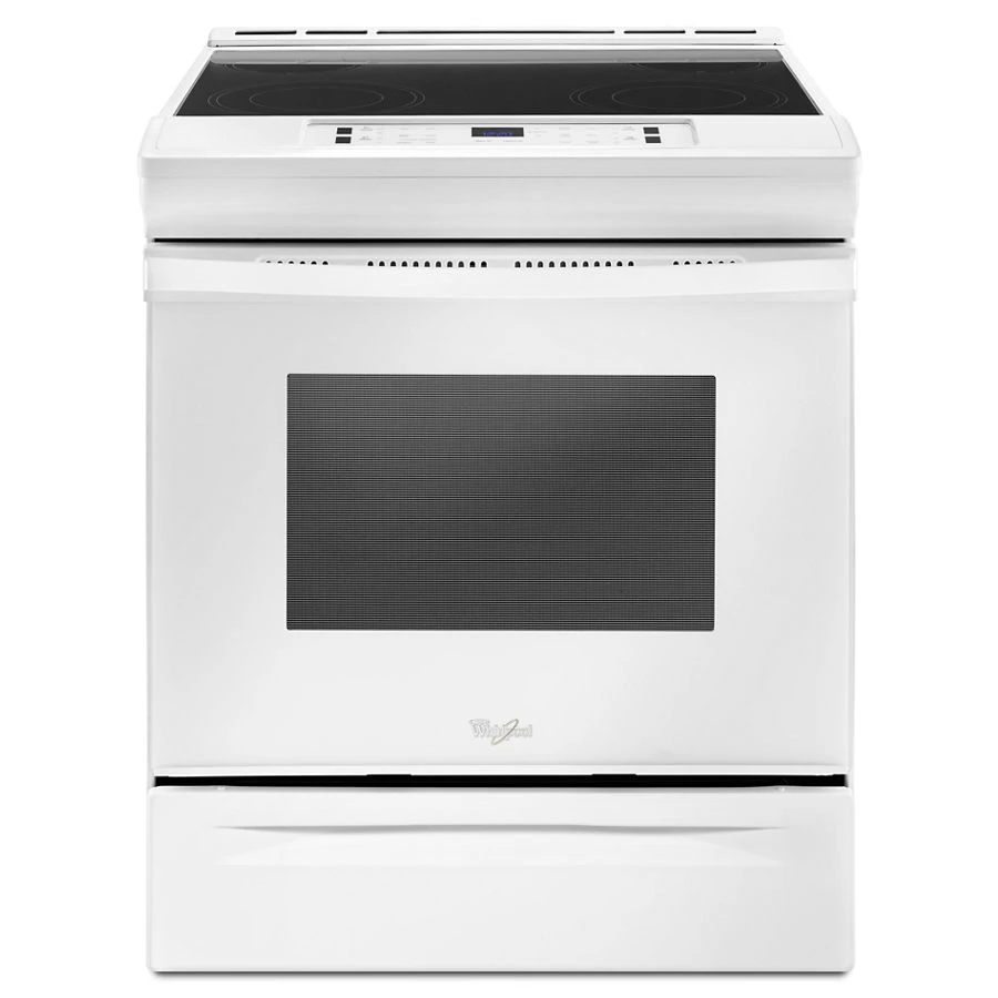 4.8 cu. ft. Guided Electric Front Control Range With The Easy-Wipe Ceramic Glass Cooktop WEE510S0FW