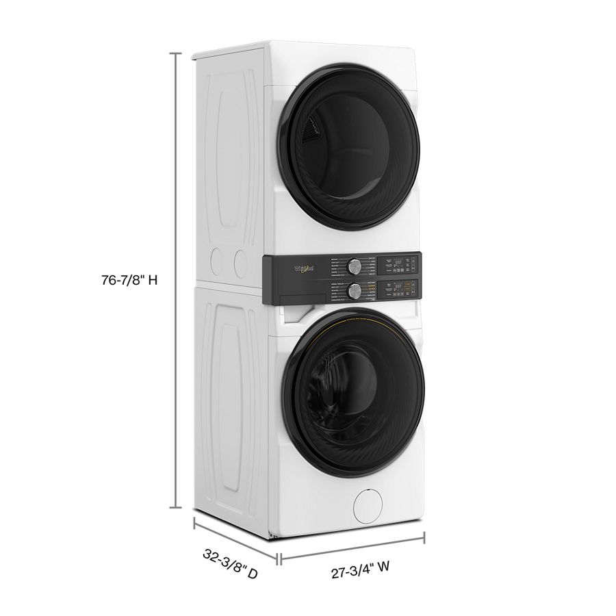 Smart ENERGY STAR® Front Load Laundry Tower with UV Clean Technology & FreshFlowTM Vent System 4.5 cu. ft. Washer & 7.4 cu. ft. Electric Dryer WEF5727TW