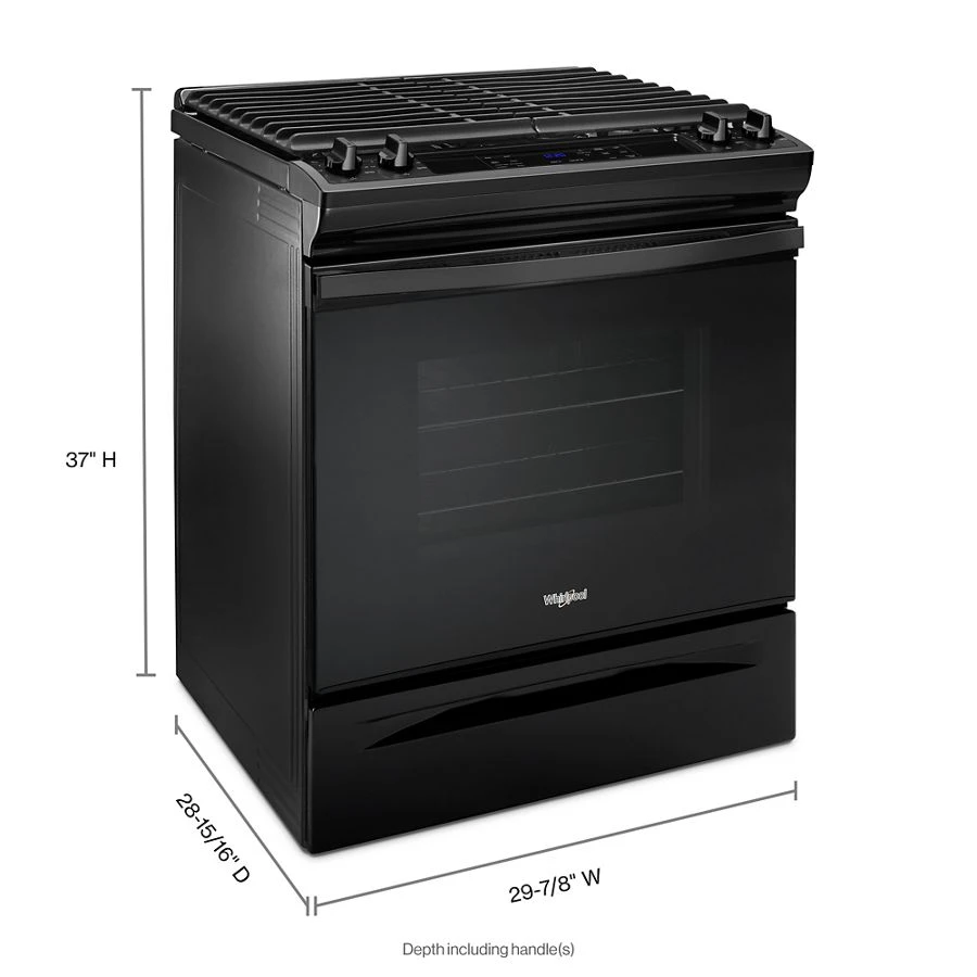 5.0 Cu. Ft. Front Control Gas Range With Cast-iron Grates WEG515S0FB, product image 8 of 8