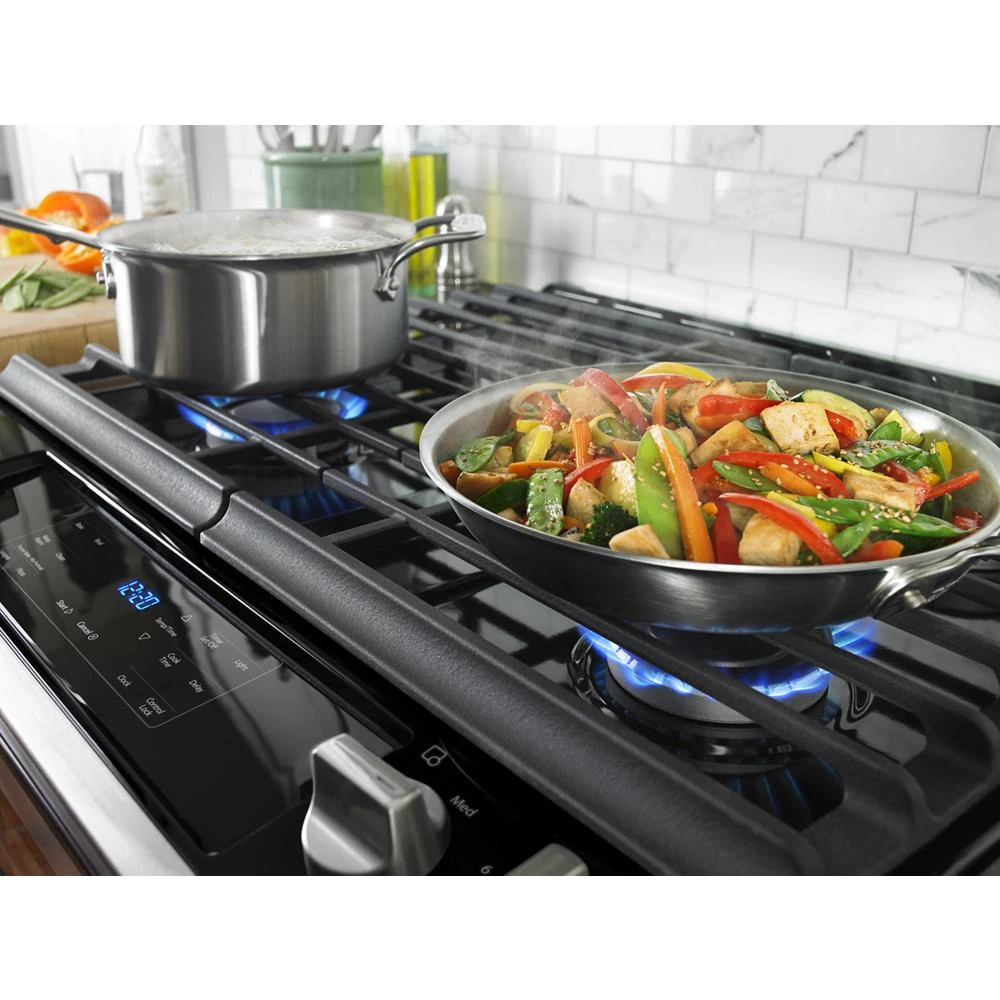5.0 cu. ft. Front Control Gas Range with Cast-Iron Grates WEG515S0FS, product image 5 of 6