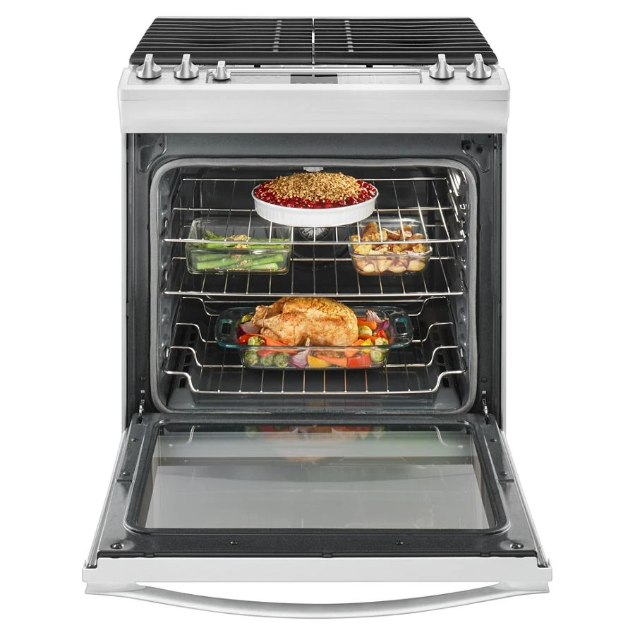 5.8 Cu. Ft. Slide-In Gas Range with EZ-2-Lift™ Hinged Grates WEG745H0FH, product image 4 of 6
