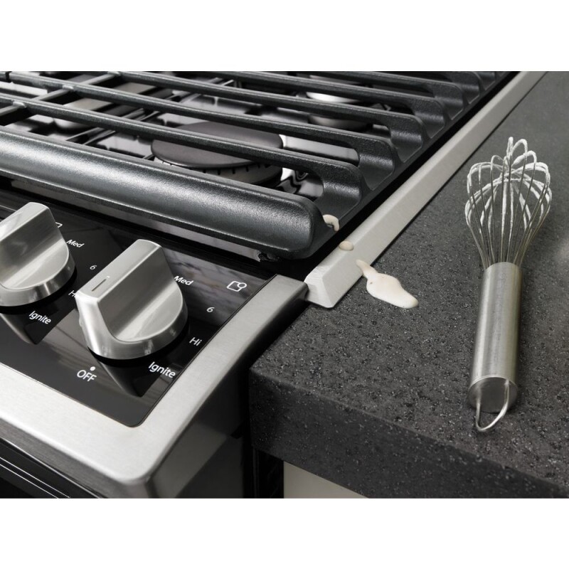 Whirlpool 5.8 Cu. Ft. Slide-In Gas Range with EZ-2-Lift Hinged Grates Black-on-Stainless WEG745H0FS Picture