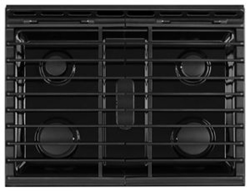 Whirlpool 5.8 Cu. Ft. Slide-In Gas Range with EZ-2-Lift Hinged Grates Black-on-Stainless WEG745H0FS Picture