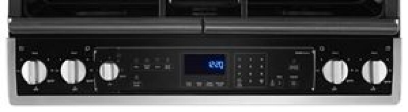 Whirlpool 5.8 Cu. Ft. Slide-In Gas Range with EZ-2-Lift Hinged Grates Black-on-Stainless WEG745H0FS Picture