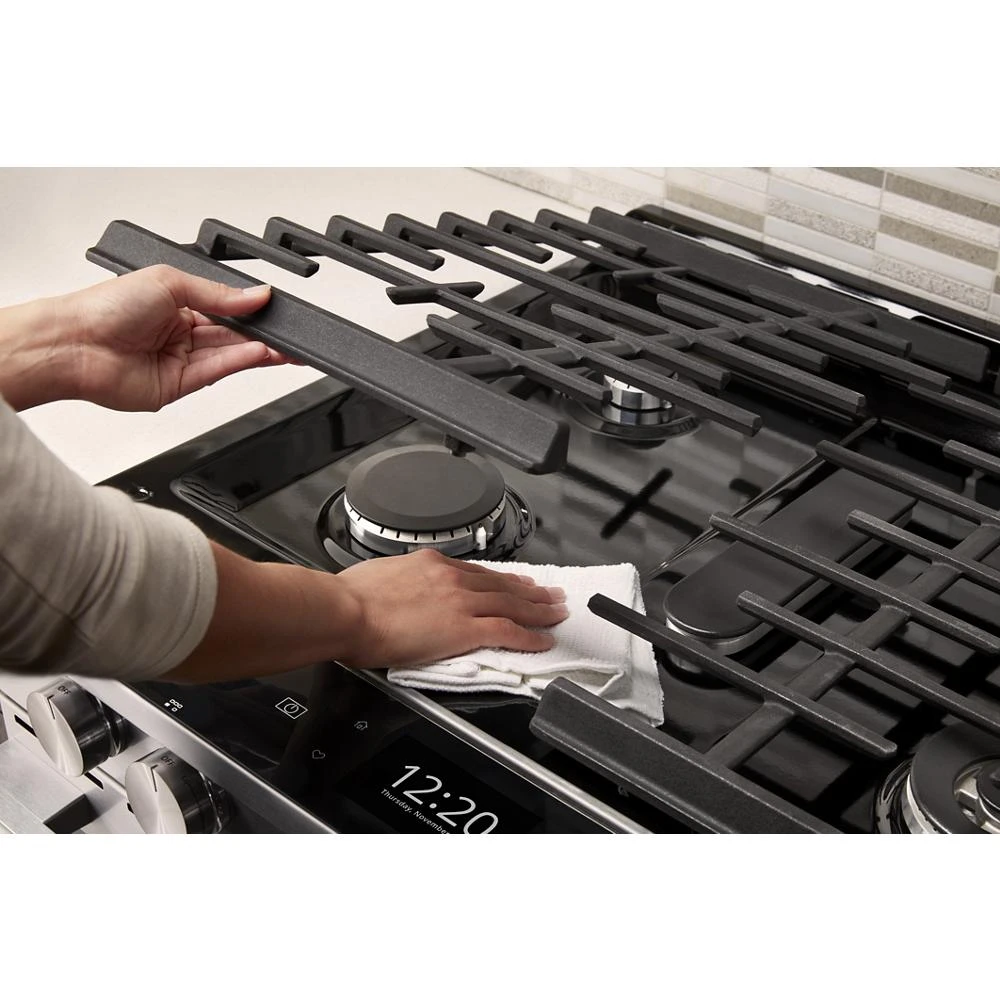 5.8 cu. ft. Smart Slide-in Gas Range with EZ-2-Lift™ Hinged Cast-Iron Grates WEGA25H0HZ, product image 2 of 23
