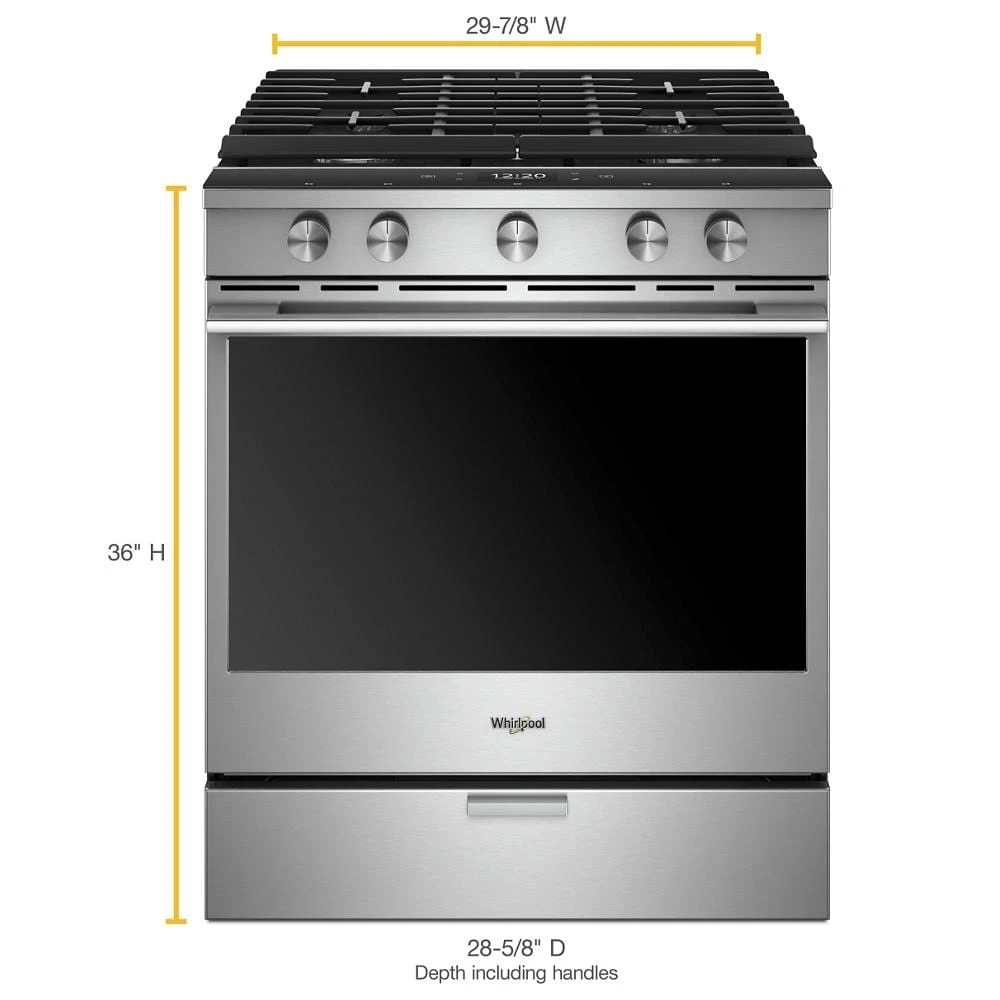 5.8 cu. ft. Smart Slide-in Gas Range with EZ-2-Lift™ Hinged Cast-Iron Grates WEGA25H0HZ, product image 18 of 23
