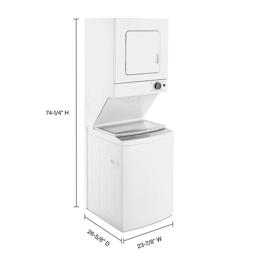 1.6 cu.ft, 120V/20A Electric Stacked Laundry Center with 6 Wash cycles and Wrinkle Shield™ view 7