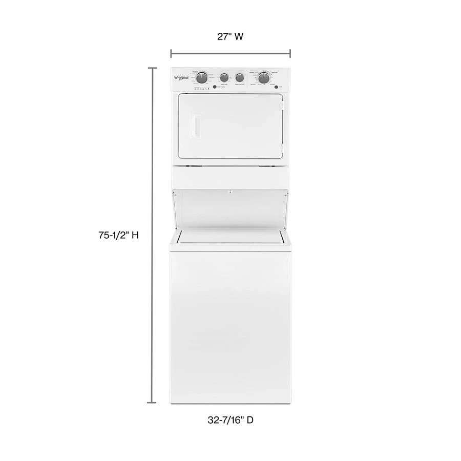 3.5 cu.ft Long Vent Electric Stacked Laundry Center 9 Wash cycles and AutoDry™ view 6