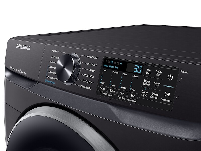 5.0 cu. ft. Extra-Large Capacity Smart Front Load Washer with Super Speed Wash in Brushed Black WF50A8500AVA5