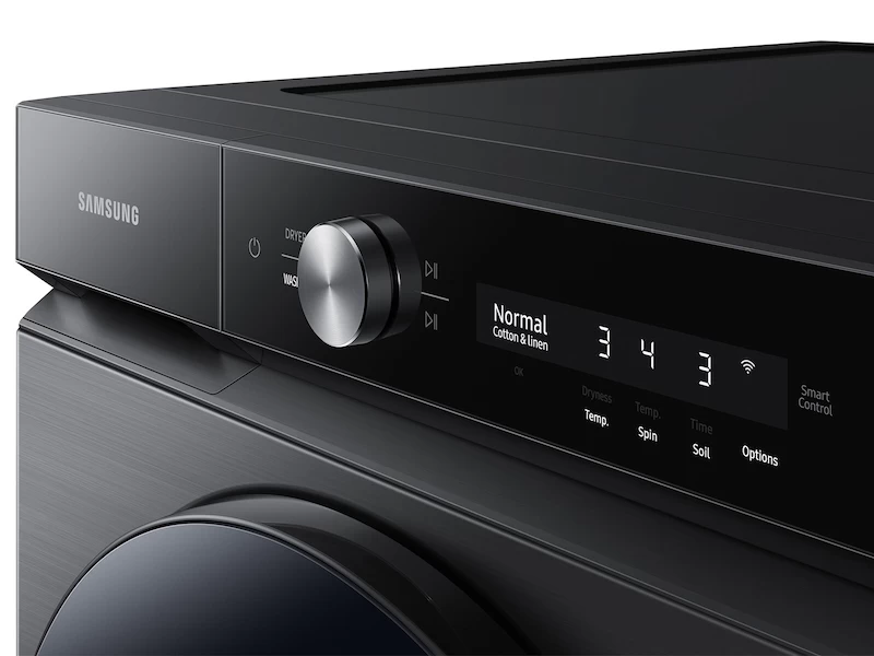 Bespoke 5.3 cu. ft. Ultra Capacity Front Load Washer with Super Speed Wash and AI Smart Dial in Brushed Black WF53BB8700AVUS