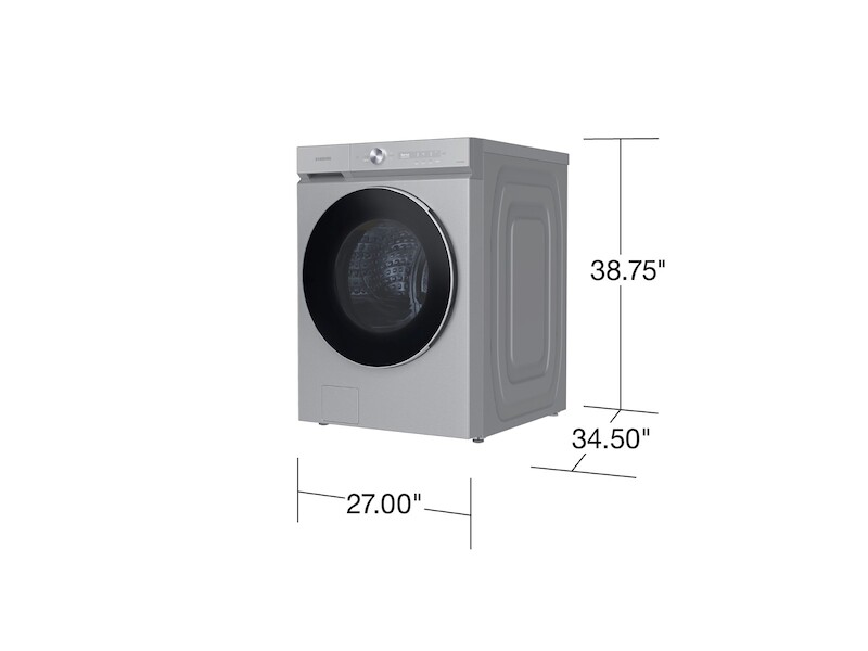 Bespoke 5.3 cu. ft. Ultra Capacity Front Load Washer with AI OptiWash and Auto Dispense in Silver Steel WF53BB8900AT, product image 3 of 14
