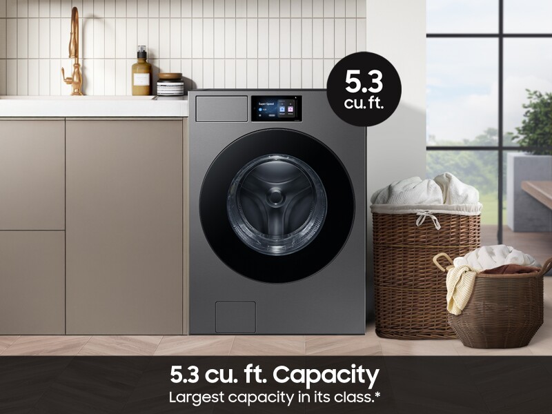 Bespoke AI Front Load Washer AI Home 7" LCD Display | AI OptiWash+™ 5.3 cu.ft. WF90F53ADSA5