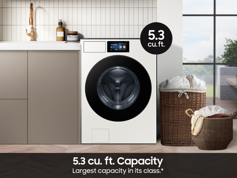 Bespoke AI Front Load Washer AI Home 7" LCD Display | AI OptiWash+™ 5.3 cu.ft. WF90F53ADYA5
