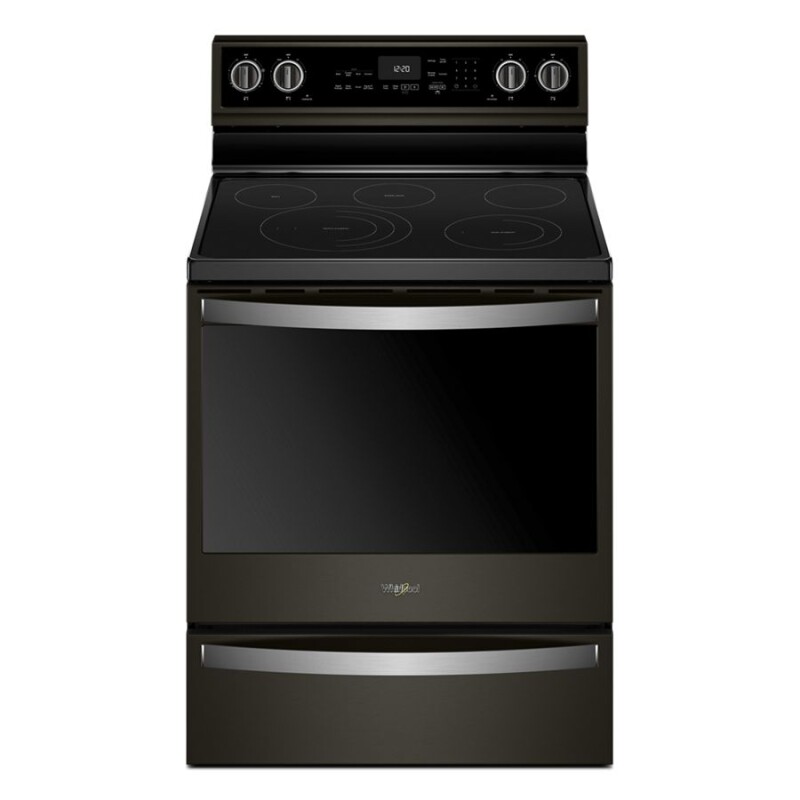 Whirlpool 6.4 cu. ft. Smart Freestanding Electric Range with Frozen Bake Technology Print Resist Black Stainless WFE975H0HV Picture 1