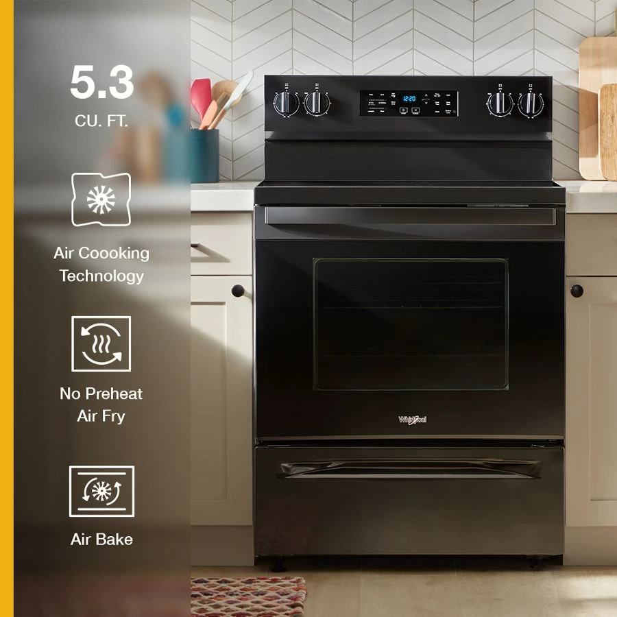 30-inch Energy Star Electric Range with Air Cooking Technology, No Preheat Air Fry and Air Baking and Self Clean view 16