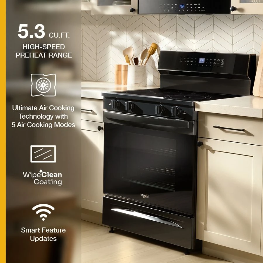 30-inch Electric Smart Range with Air Cooking Technology, No Preheat Air Fry, High Speed Preheat Oven, WipeClean™ Coating, and Steam/Self Clean view 16
