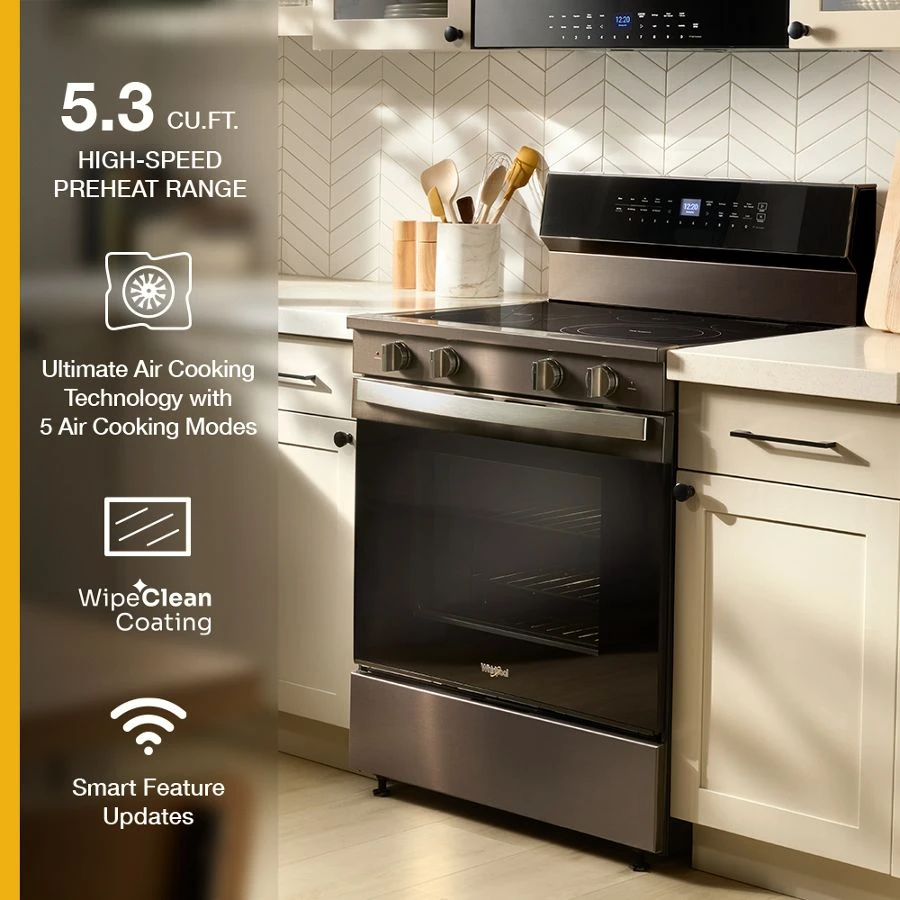 30-inch Electric Smart Range with Air Cooking Technology, No Preheat Air Fry, High Speed Preheat Oven, WipeClean™ Coating, and Steam/Self Clean view 16