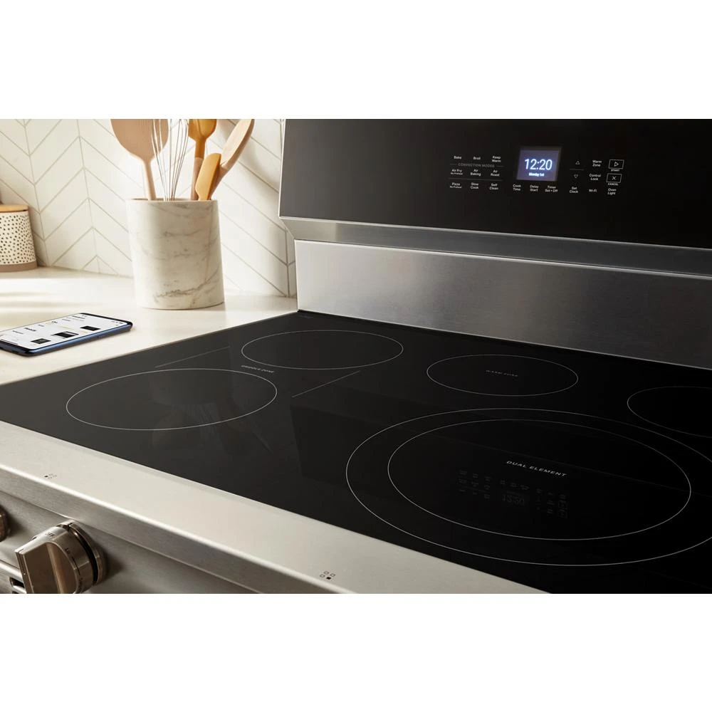 30-inch Electric Smart Range with Air Cooking Technology, No Preheat Air Fry, High Speed Preheat Oven, WipeClean™ Coating, and Steam/Self Clean view 42
