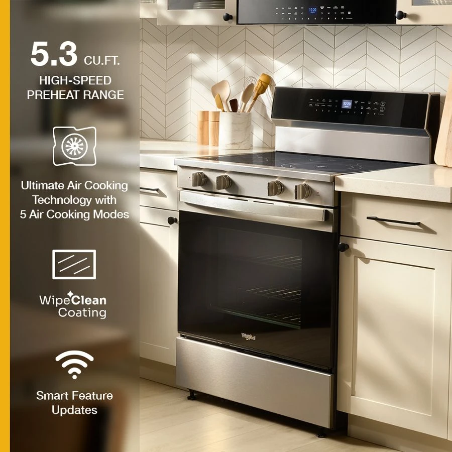 30-inch Electric Smart Range With Air Cooking Technology, No Preheat Air Fry, High Speed Preheat Oven, Wipeclean™ Coating, And Steam/self Clean view 16